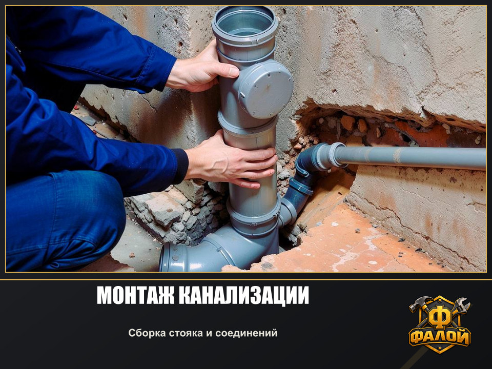 Монтаж канализации. Сборка стояка и соединений